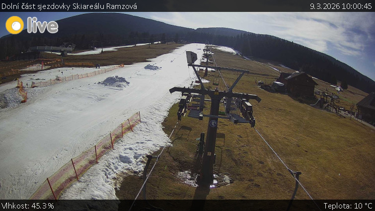 Horské atrakce Ramzová - Dolní část sjezdovky Skiareálu Ramzová - 9.3.2026 v 10:00