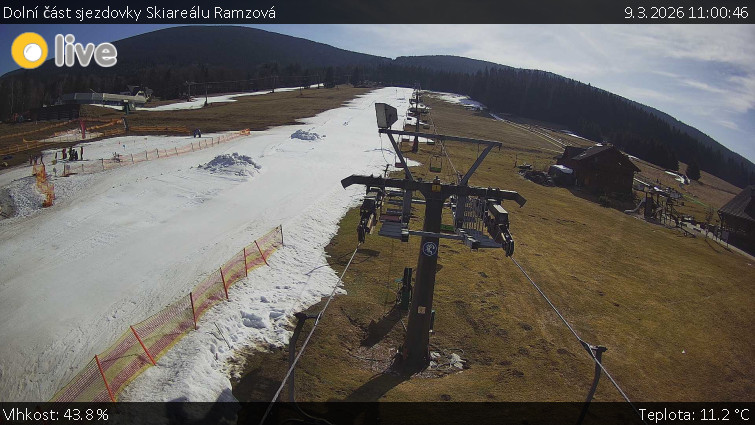 Horské atrakce Ramzová - Dolní část sjezdovky Skiareálu Ramzová - 9.3.2026 v 11:00