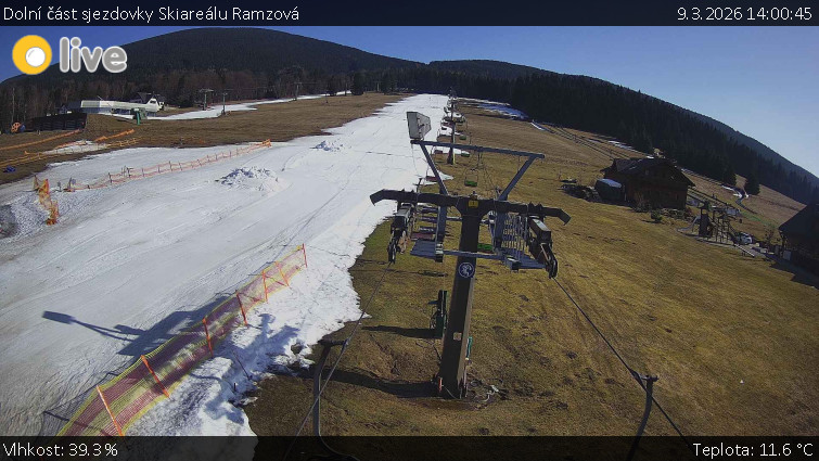 Horské atrakce Ramzová - Dolní část sjezdovky Skiareálu Ramzová - 9.3.2026 v 14:00