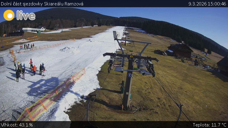 Horské atrakce Ramzová - Dolní část sjezdovky Skiareálu Ramzová - 9.3.2026 v 15:00