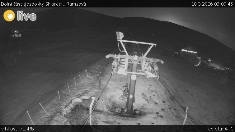 Horské atrakce Ramzová - Dolní část sjezdovky Skiareálu Ramzová - 10.3.2026 v 03:00