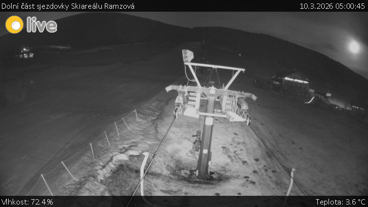 Horské atrakce Ramzová - Dolní část sjezdovky Skiareálu Ramzová - 10.3.2026 v 05:00
