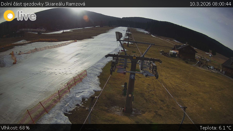 Horské atrakce Ramzová - Dolní část sjezdovky Skiareálu Ramzová - 10.3.2026 v 08:00