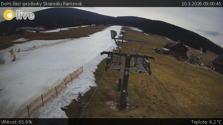Horské atrakce Ramzová - Dolní část sjezdovky Skiareálu Ramzová - 10.3.2026 v 09:00