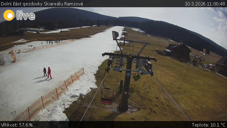 Horské atrakce Ramzová - Dolní část sjezdovky Skiareálu Ramzová - 10.3.2026 v 11:00