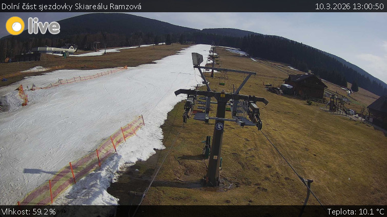 Horské atrakce Ramzová - Dolní část sjezdovky Skiareálu Ramzová - 10.3.2026 v 13:00