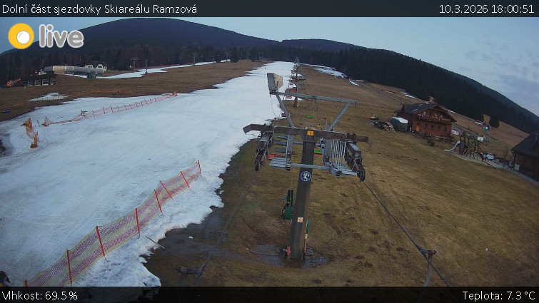 Horské atrakce Ramzová - Dolní část sjezdovky Skiareálu Ramzová - 10.3.2026 v 18:00