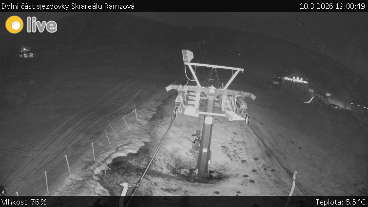Horské atrakce Ramzová - Dolní část sjezdovky Skiareálu Ramzová - 10.3.2026 v 19:00