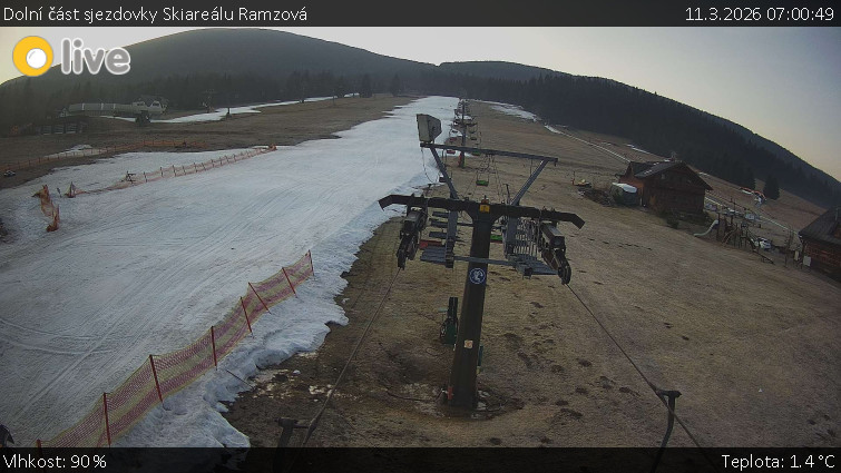 Horské atrakce Ramzová - Dolní část sjezdovky Skiareálu Ramzová - 11.3.2026 v 07:00