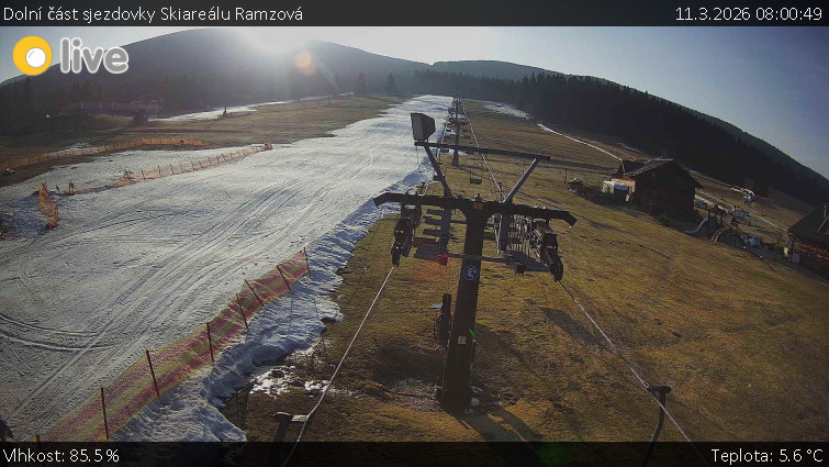 Horské atrakce Ramzová - Dolní část sjezdovky Skiareálu Ramzová - 11.3.2026 v 08:00
