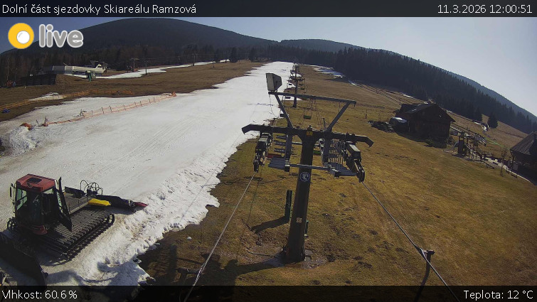 Horské atrakce Ramzová - Dolní část sjezdovky Skiareálu Ramzová - 11.3.2026 v 12:00