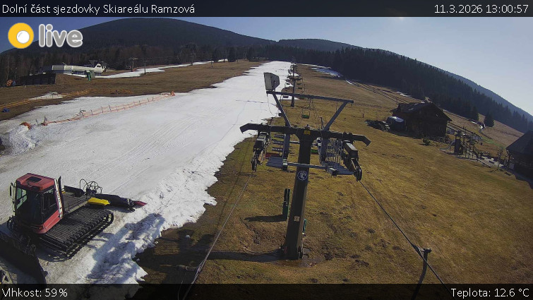 Horské atrakce Ramzová - Dolní část sjezdovky Skiareálu Ramzová - 11.3.2026 v 13:00