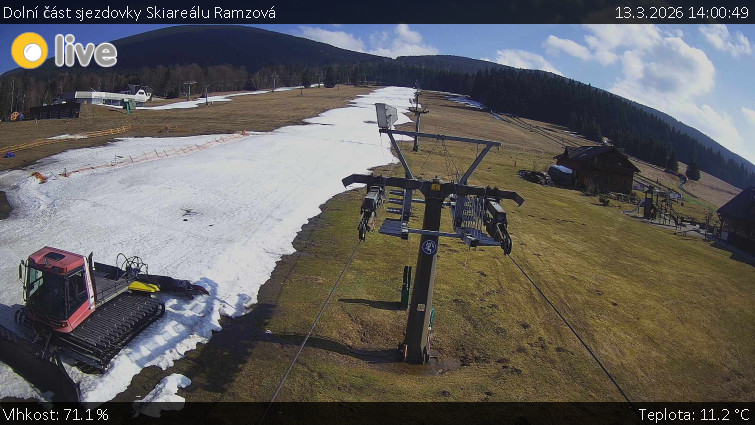 Horské atrakce Ramzová - Dolní část sjezdovky Skiareálu Ramzová - 13.3.2026 v 14:00