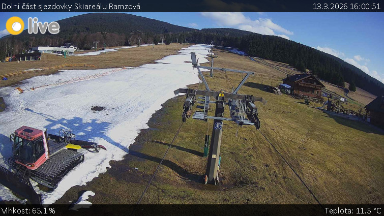 Horské atrakce Ramzová - Dolní část sjezdovky Skiareálu Ramzová - 13.3.2026 v 16:00