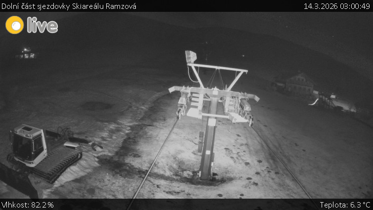 Horské atrakce Ramzová - Dolní část sjezdovky Skiareálu Ramzová - 14.3.2026 v 03:00