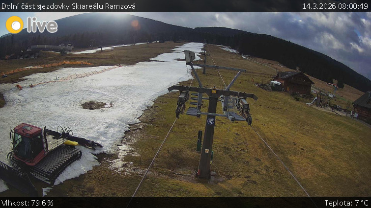 Horské atrakce Ramzová - Dolní část sjezdovky Skiareálu Ramzová - 14.3.2026 v 08:00