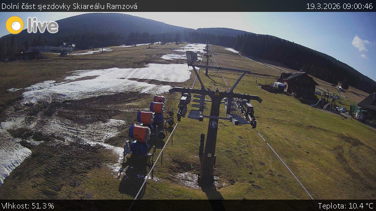 Horské atrakce Ramzová - Dolní část sjezdovky Skiareálu Ramzová - 19.3.2026 v 09:00