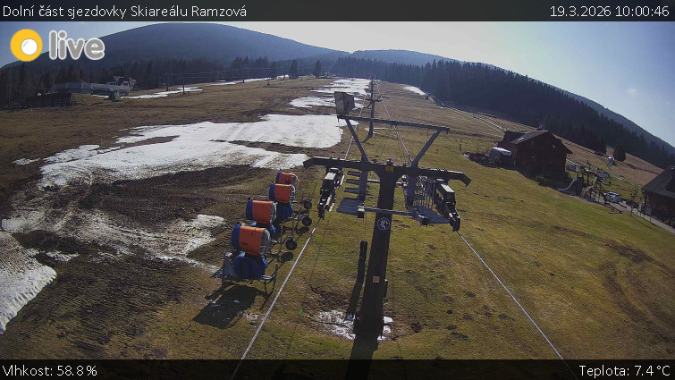 Horské atrakce Ramzová - Dolní část sjezdovky Skiareálu Ramzová - 19.3.2026 v 10:00