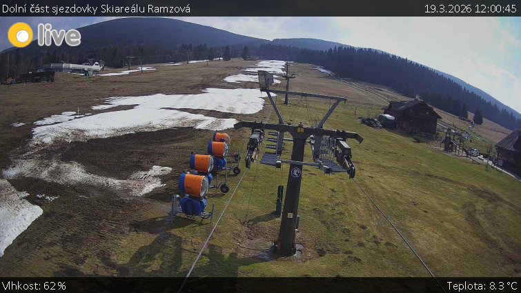 Horské atrakce Ramzová - Dolní část sjezdovky Skiareálu Ramzová - 19.3.2026 v 12:00