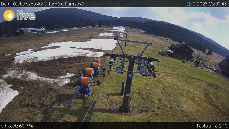Horské atrakce Ramzová - Dolní část sjezdovky Skiareálu Ramzová - 19.3.2026 v 13:00
