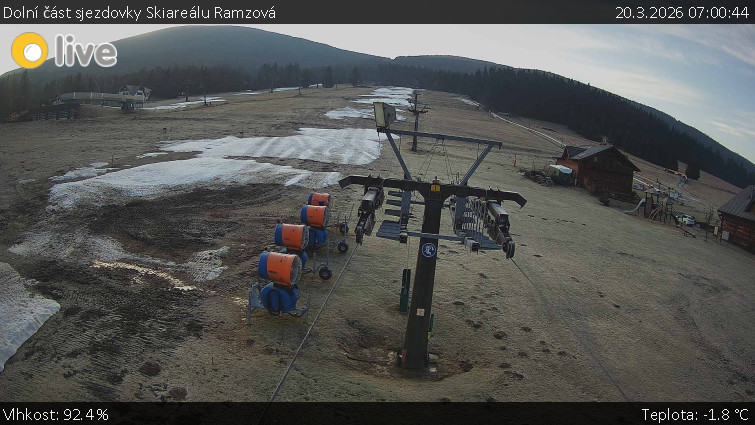 Horské atrakce Ramzová - Dolní část sjezdovky Skiareálu Ramzová - 20.3.2026 v 07:00