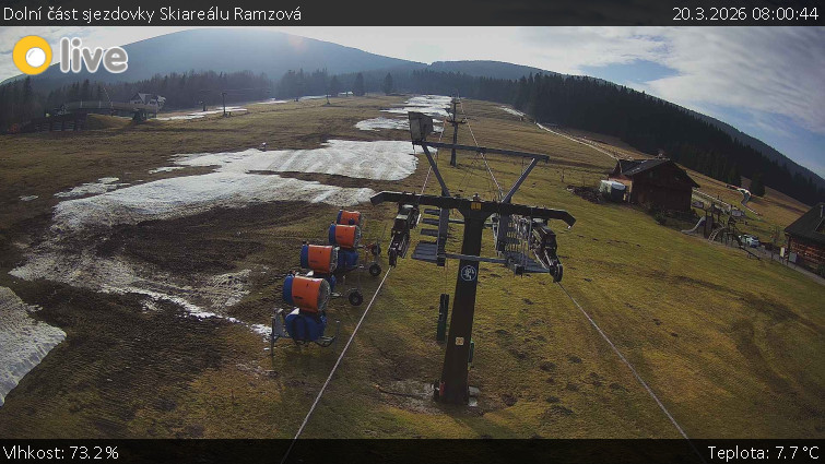 Horské atrakce Ramzová - Dolní část sjezdovky Skiareálu Ramzová - 20.3.2026 v 08:00