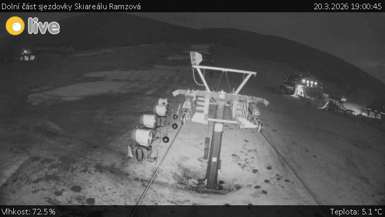 Horské atrakce Ramzová - Dolní část sjezdovky Skiareálu Ramzová - 20.3.2026 v 19:00