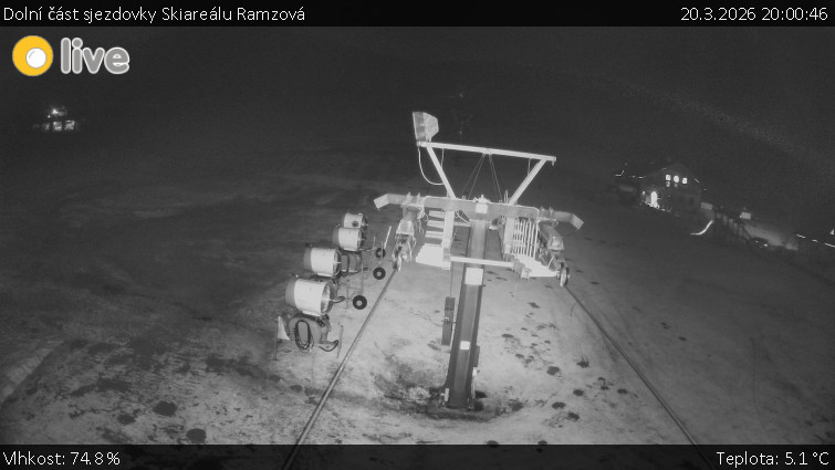 Horské atrakce Ramzová - Dolní část sjezdovky Skiareálu Ramzová - 20.3.2026 v 20:00