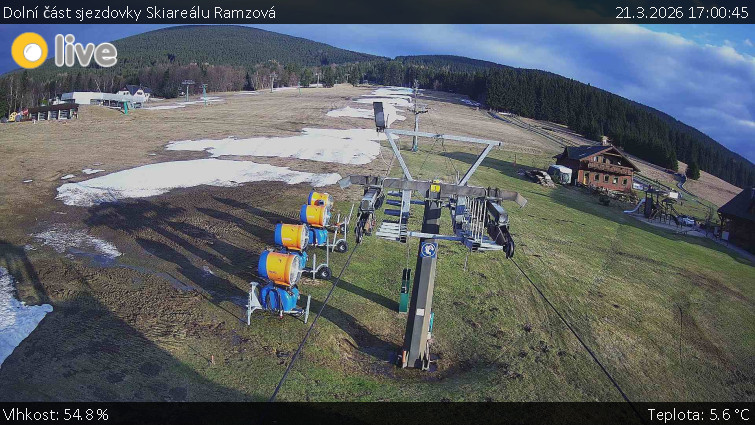 Horské atrakce Ramzová - Dolní část sjezdovky Skiareálu Ramzová - 21.3.2026 v 17:00