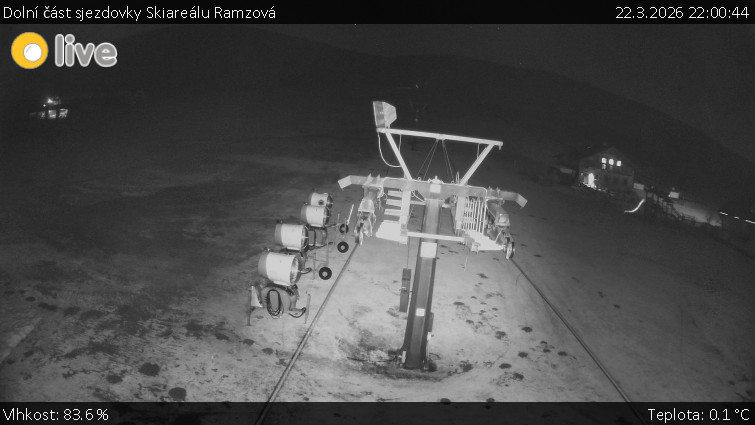 Horské atrakce Ramzová - Dolní část sjezdovky Skiareálu Ramzová - 22.3.2026 v 22:00