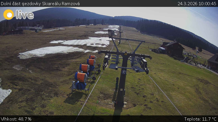 Horské atrakce Ramzová - Dolní část sjezdovky Skiareálu Ramzová - 24.3.2026 v 10:00