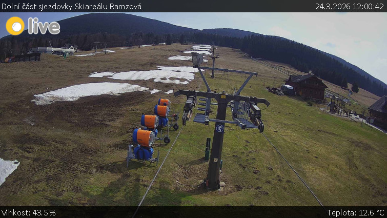 Horské atrakce Ramzová - Dolní část sjezdovky Skiareálu Ramzová - 24.3.2026 v 12:00