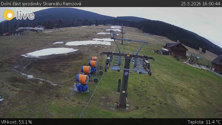 Horské atrakce Ramzová - Dolní část sjezdovky Skiareálu Ramzová - 25.3.2026 v 16:00