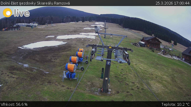 Horské atrakce Ramzová - Dolní část sjezdovky Skiareálu Ramzová - 25.3.2026 v 17:00