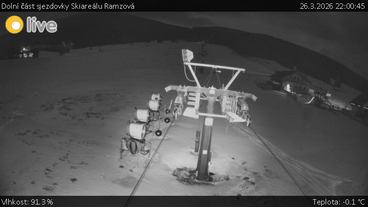Horské atrakce Ramzová - Dolní část sjezdovky Skiareálu Ramzová - 26.3.2026 v 22:00