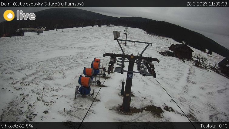 Horské atrakce Ramzová - Dolní část sjezdovky Skiareálu Ramzová - 28.3.2026 v 11:00