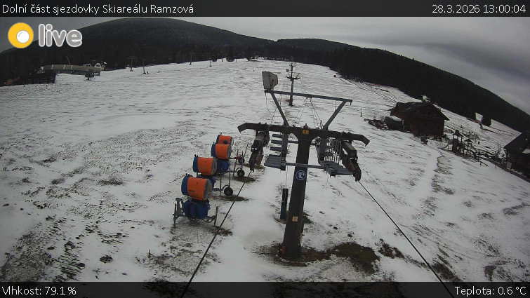 Horské atrakce Ramzová - Dolní část sjezdovky Skiareálu Ramzová - 28.3.2026 v 13:00