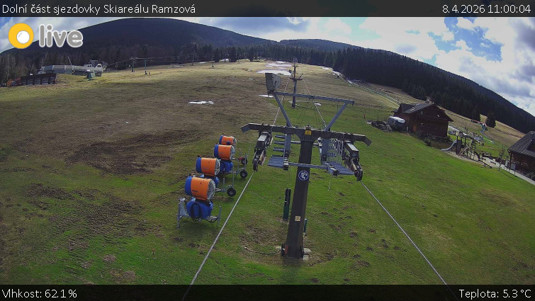 Horské atrakce Ramzová - Dolní část sjezdovky Skiareálu Ramzová - 8.4.2026 v 11:00