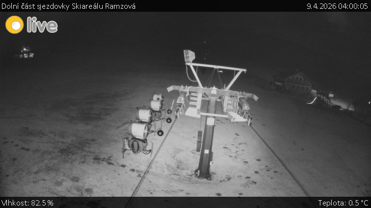 Horské atrakce Ramzová - Dolní část sjezdovky Skiareálu Ramzová - 9.4.2026 v 04:00