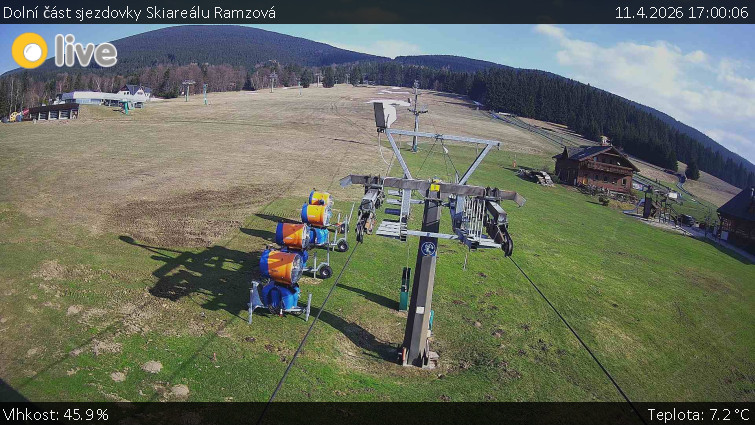Horské atrakce Ramzová - Dolní část sjezdovky Skiareálu Ramzová - 11.4.2026 v 17:00