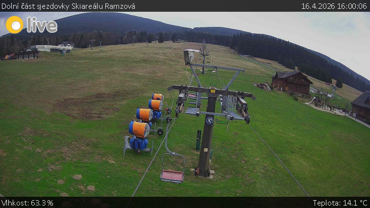 Horské atrakce Ramzová - Dolní část sjezdovky Skiareálu Ramzová - 16.4.2026 v 16:00
