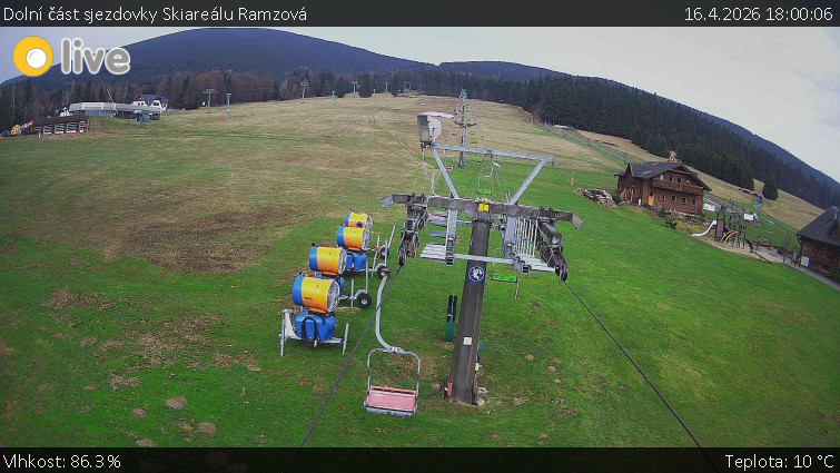 Horské atrakce Ramzová - Dolní část sjezdovky Skiareálu Ramzová - 16.4.2026 v 18:00