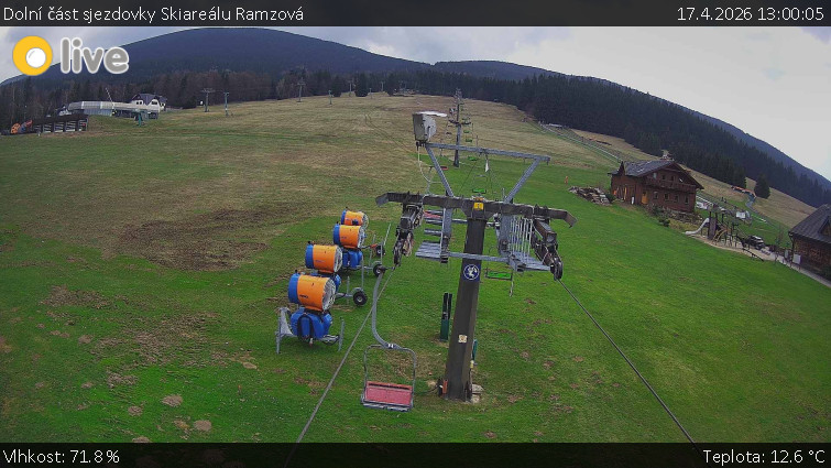 Horské atrakce Ramzová - Dolní část sjezdovky Skiareálu Ramzová - 17.4.2026 v 13:00