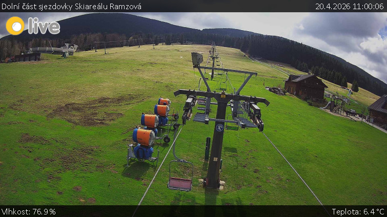 Horské atrakce Ramzová - Dolní část sjezdovky Skiareálu Ramzová - 20.4.2026 v 11:00