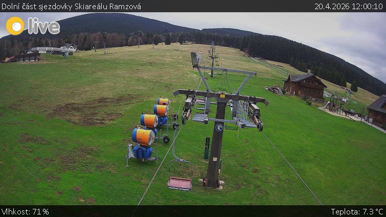 Horské atrakce Ramzová - Dolní část sjezdovky Skiareálu Ramzová - 20.4.2026 v 12:00