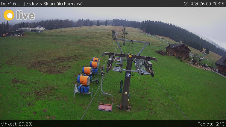 Horské atrakce Ramzová - Dolní část sjezdovky Skiareálu Ramzová - 21.4.2026 v 09:00