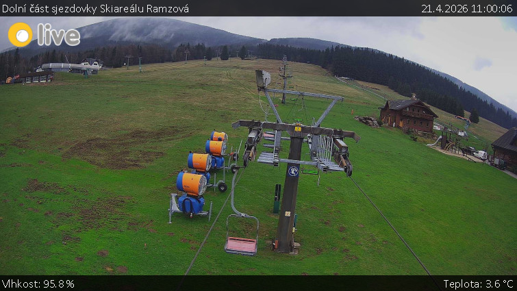 Horské atrakce Ramzová - Dolní část sjezdovky Skiareálu Ramzová - 21.4.2026 v 11:00