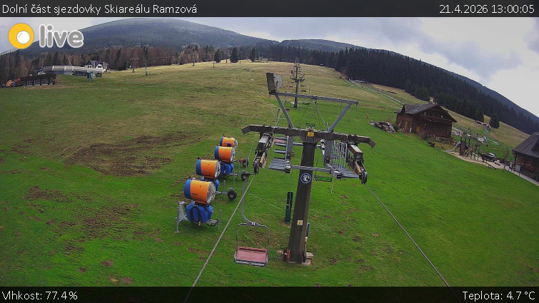 Horské atrakce Ramzová - Dolní část sjezdovky Skiareálu Ramzová - 21.4.2026 v 13:00