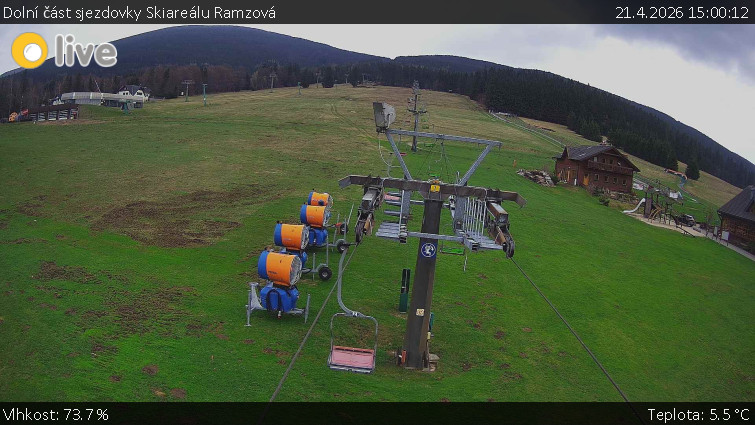 Horské atrakce Ramzová - Dolní část sjezdovky Skiareálu Ramzová - 21.4.2026 v 15:00