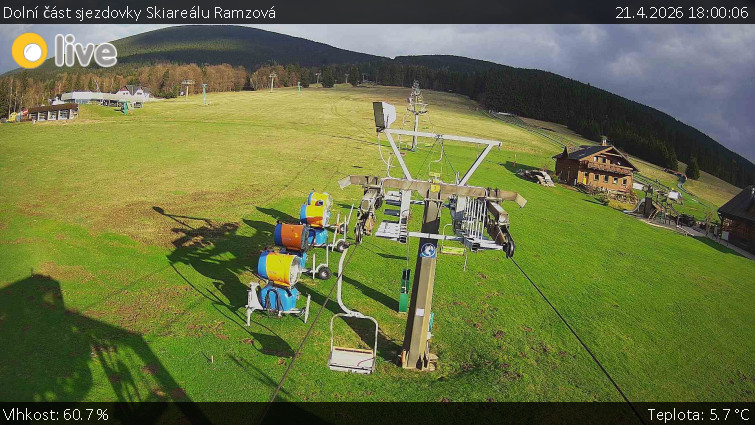 Horské atrakce Ramzová - Dolní část sjezdovky Skiareálu Ramzová - 21.4.2026 v 18:00
